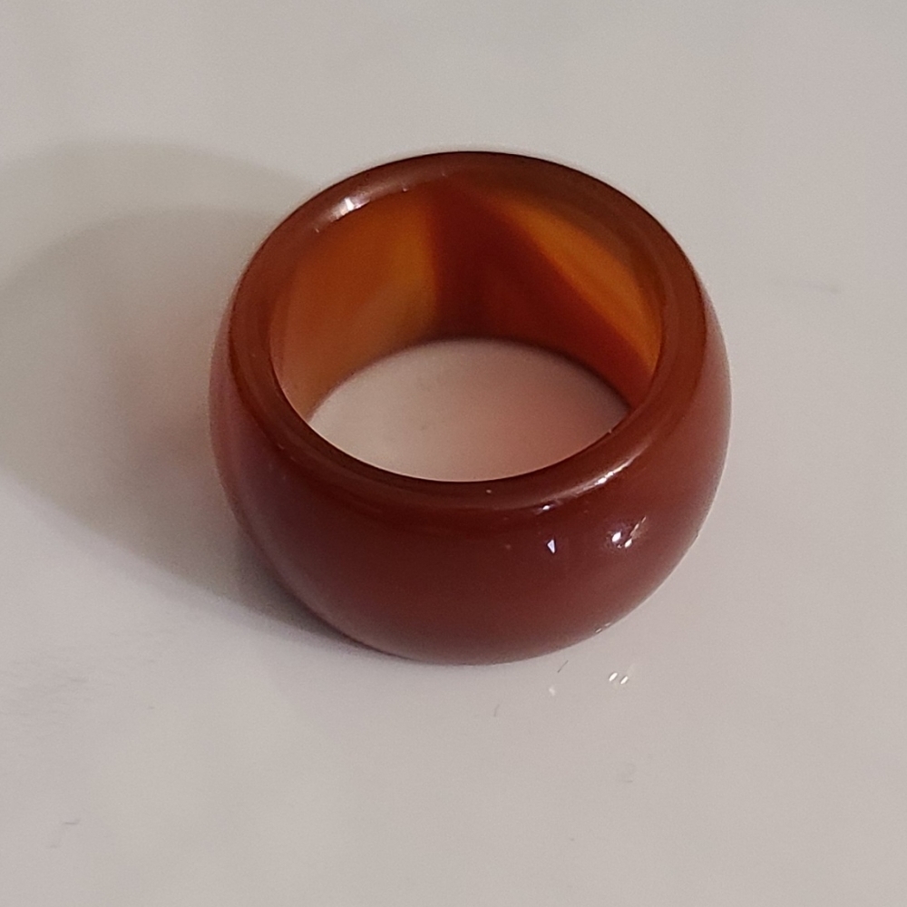 *SOLD* Large Wide Natural Carnelian Band Ring 9.5